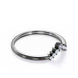 Minimalist V Shaped 0.10 TCW Pave Wedding Band