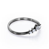 Five Stone 0.15 TCW Round Cut Curved Stackable Ring