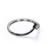 Solitaire 0.10 TCW Round Cut V Shaped Wedding Band