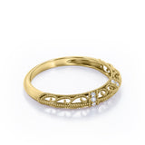 Victorian Style 0.10 TCW Milgrain Wedding Band