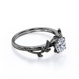 Certified 1 CT Round Lab Diamond Nature Inspired Solitaire Engagement Ring
