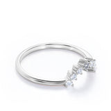 0.10 TCW Round Shape Curved Pave Wedding Band