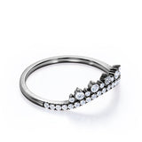 Crown Curved 0.25 TCW Round Pave Wedding Ring
