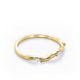 Trilogy - 0.05 TCW Marquise Cut - Curved Wedding Band