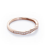 Milgrain Edged Curve 0.15 TCW Pave Wedding Band