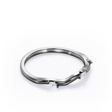 Trilogy - 0.05 TCW Marquise Cut - Curved Wedding Band