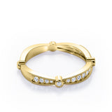 Milgrain Pave 0.15 TCW Round Cut Stackable Ring