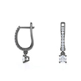 1 Carat Round Brilliant Cut Certified Lab Diamond and Moissanite - 4 Prong Pave Set Huggie Hoop Earrings - 18K Rose Gold Plating over Silver