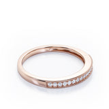 Pave 0.15 TCW Round Shape Milgrain Wedding Band