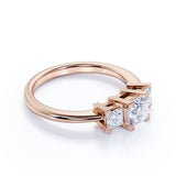 0.5 Ct Princess Cut Diamond Three Stone Engagement Ring
