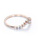 Curved 0.20 TCW Round Cut Pave-Prong Wedding Band