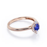Milgrain 0.70 Ct Round Cut Lab Sapphire Engagement Ring