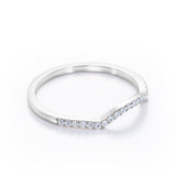 Pave Curved 0.15 TCW Round Half Eternity Wedding Band