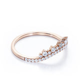 Crown Curved 0.25 TCW Round Pave Wedding Ring
