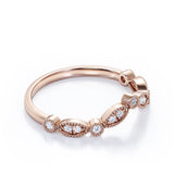 Vintage 0.15 TCW Round Cut Curved Wedding Band