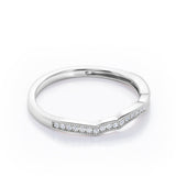 Milgrain Edged Curve 0.15 TCW Pave Wedding Band