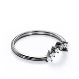 0.10 TCW Round Shape Curved Pave Wedding Band