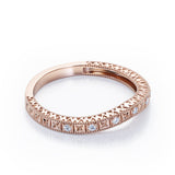 Vintage Filigree 0.10 TCW Round Cut Wedding Band