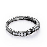 Milgrain Staircase 0.15 TCW Round Cut Wedding Band