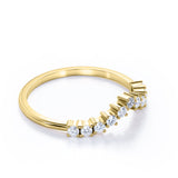 Curved 0.20 TCW Round Cut Pave-Prong Wedding Band