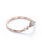 Five Stone 0.15 TCW Round Cut Curved Wedding Band