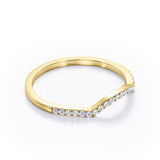 Pave Curved 0.15 TCW Round Half Eternity Wedding Band