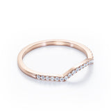 Pave Curved 0.15 TCW Round Half Eternity Wedding Band