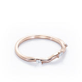 Trilogy - 0.05 TCW Marquise Cut - Curved Wedding Band