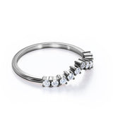 Curved 0.20 TCW Round Cut Pave-Prong Wedding Band