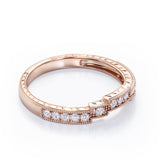 Milgrain Staircase 0.15 TCW Round Cut Wedding Band