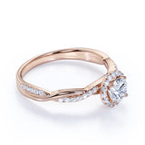 Certified 1.5 CT Round Lab Diamond Clustered Halo Infinity Engagement Ring