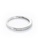 Pave 0.15 TCW Round Shape Milgrain Wedding Band