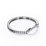 Pave Curved 0.15 TCW Round Half Eternity Wedding Band