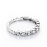 Art Deco 0.15 TCW Round Shaped Wedding Band