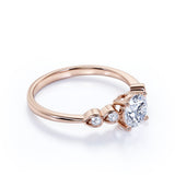 1.15 CT Round Shaped Certified Lab Grown Diamond Five Stone Engagement ring in White Gold