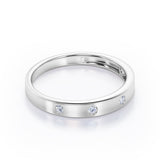 Flush Design 0.1 TCW Round Shape Stackable Ring
