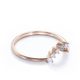 0.10 TCW Round Shape Curved Pave Wedding Band