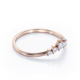 Five Stone 0.15 TCW Round Cut Curved Stackable Ring