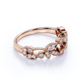 0.30 ct - Vintage Style - Milgrain - Stackable Ring