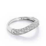 Art Deco Milgrain 0.15 TCW Curved Wedding Band
