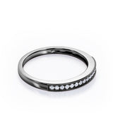 Pave 0.15 TCW Round Shape Milgrain Wedding Band