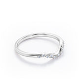 2-Prong Flush 0.10 TCW Curved Wedding Band