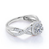 1.50 Carat Round Cut Moissanite Twisted Bridal Set