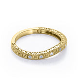 Vintage Filigree 0.10 TCW Round Cut Wedding Band