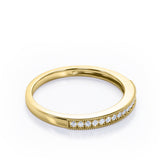 Pave 0.15 TCW Round Shape Milgrain Wedding Band