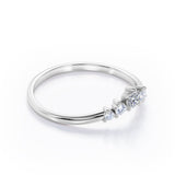 Five Stone 0.15 TCW Round Cut Curved Stackable Ring