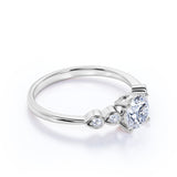 1.15 CT Round Shaped Certified Lab Grown Diamond Five Stone Engagement ring in White Gold