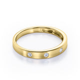 Flush Design 0.1 TCW Round Shape Stackable Ring