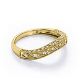 Art Deco Milgrain 0.15 TCW Curved Wedding Band