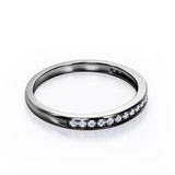 Semi Eternity 0.15 TCW Pave Accented Wedding Band